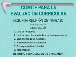 comit para la evaluaci n curricular