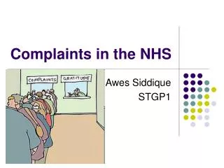 Complaints in the NHS