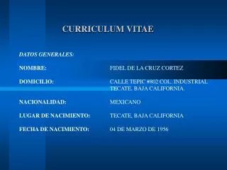curriculum vitae