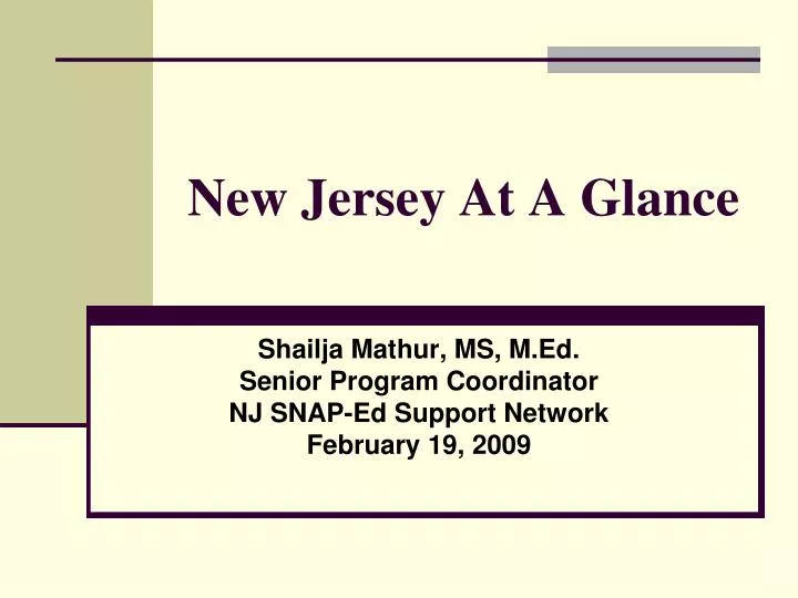 new jersey at a glance