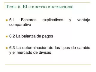Tema 6. El comercio internacional