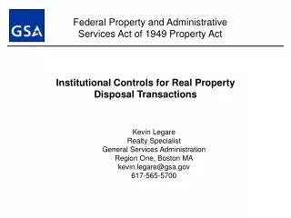 Institutional Controls for Real Property Disposal Transactions