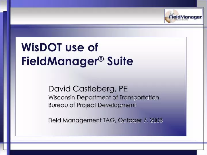 wisdot use of fieldmanager suite