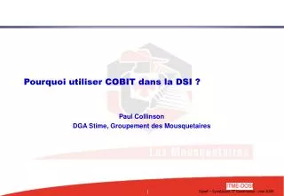 pourquoi utiliser cobit dans la dsi