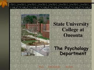 State University College at Oneonta The Psychology Department