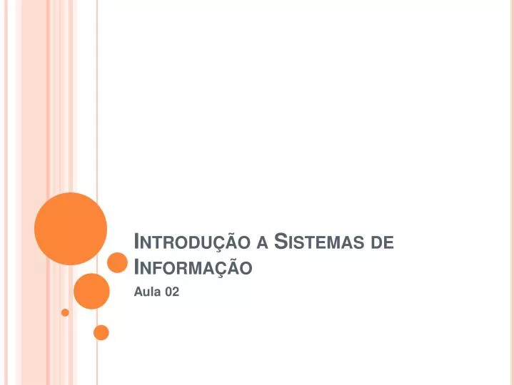 introdu o a sistemas de informa o