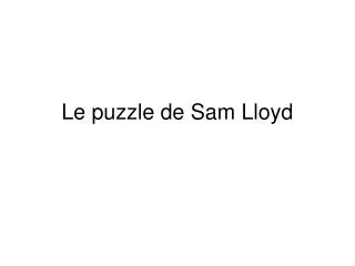 Le puzzle de Sam Lloyd