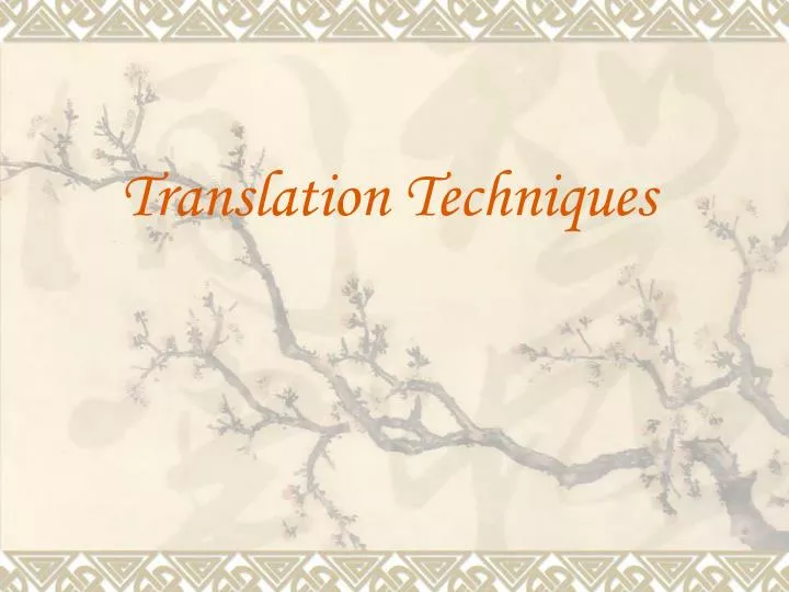 translation techniques