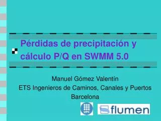 p rdidas de precipitaci n y c lculo p q en swmm 5 0