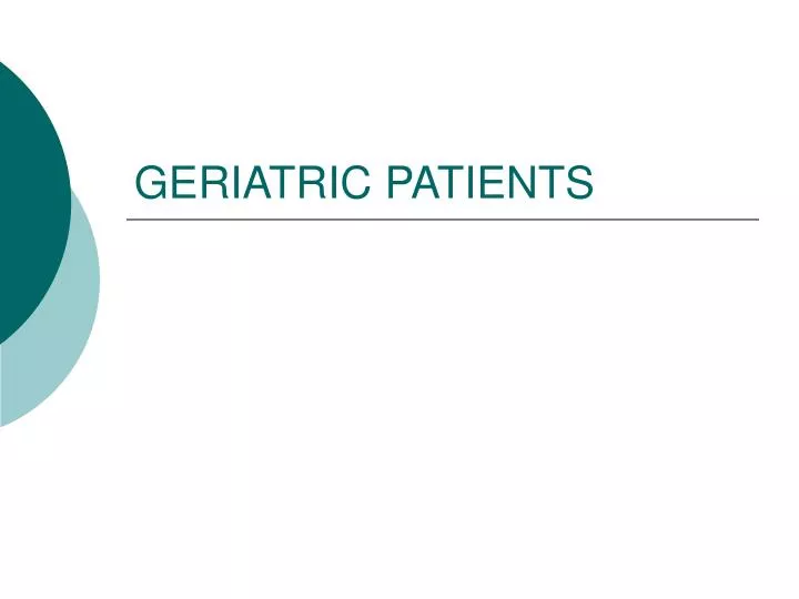 geriatric patients