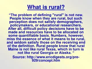 What is rural?