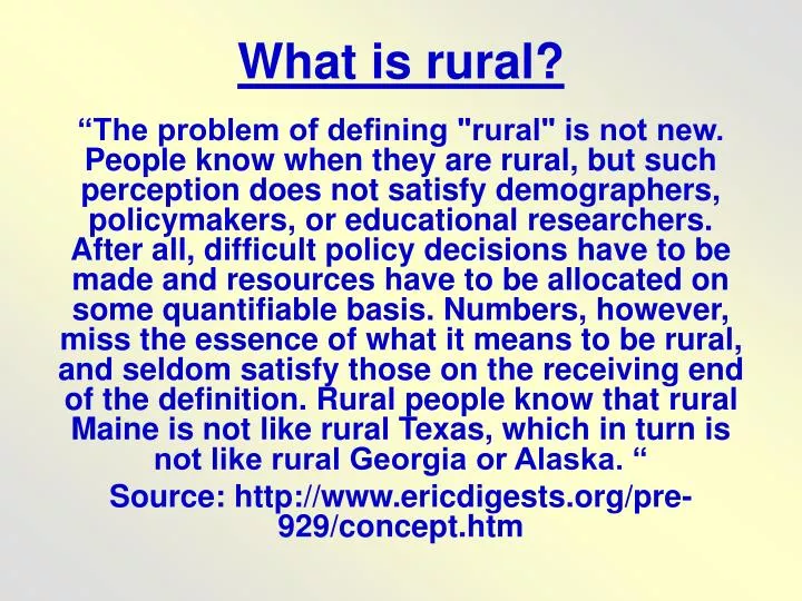 what is rural