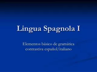 lingua spagnola i
