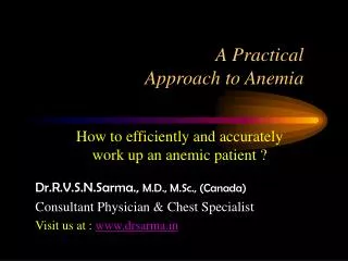 A Practical Approach to Anemia