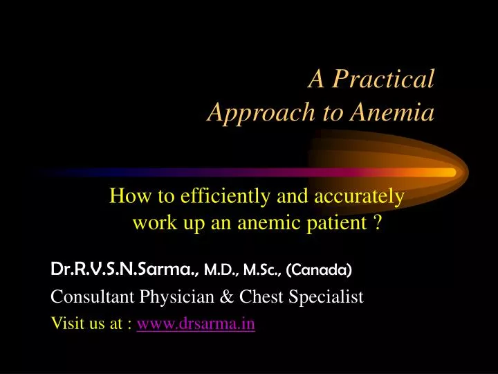 a practical approach to anemia