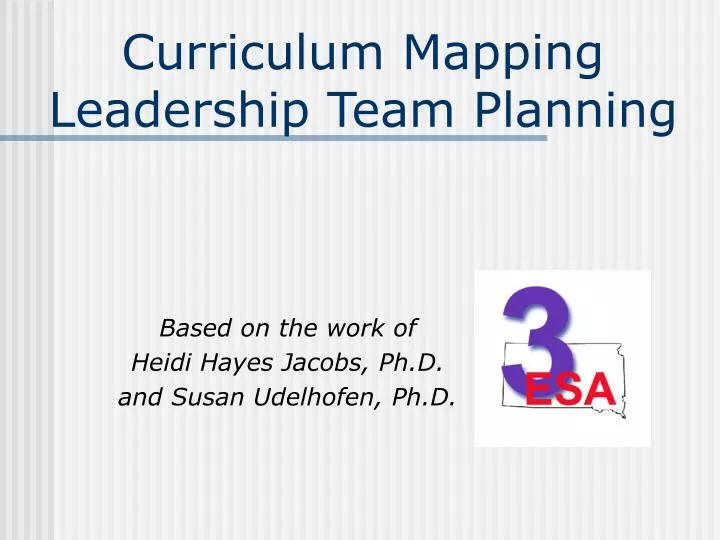 curriculum mapping leadership team planning