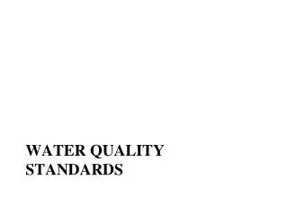 Water quality standards