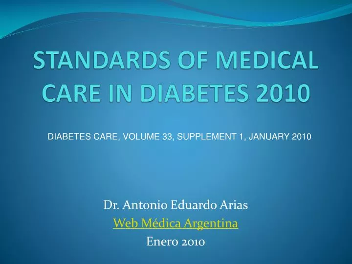 standards of medical care in diabetes 2010