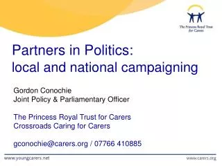 Partners in Politics: local and national campaigning