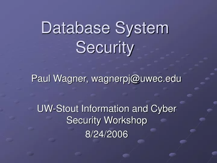 database system security