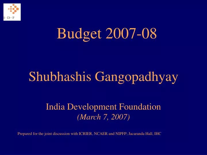 budget 2007 08