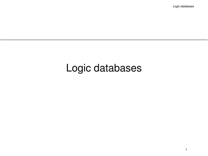 logic databases