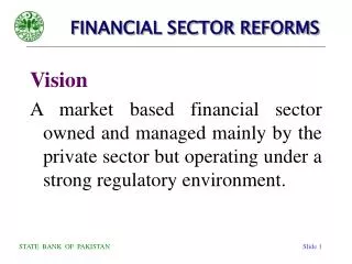 FINANCIAL SECTOR REFORMS