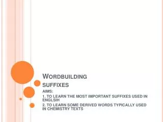 Wordbuilding suffixes