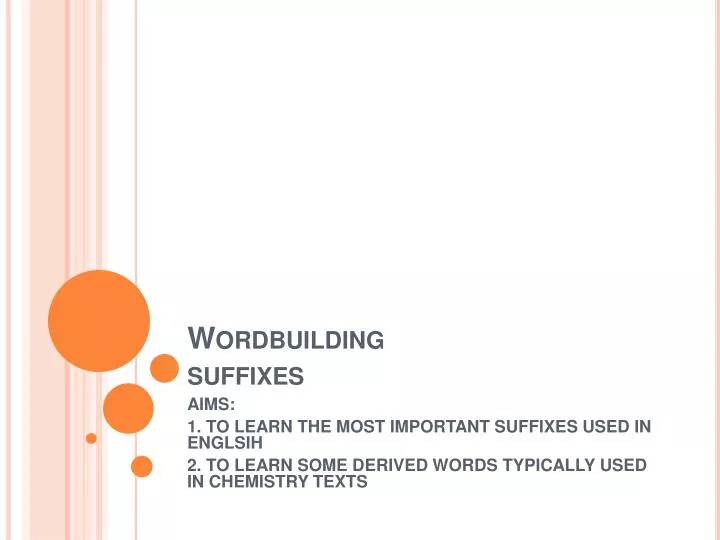 wordbuilding suffixes