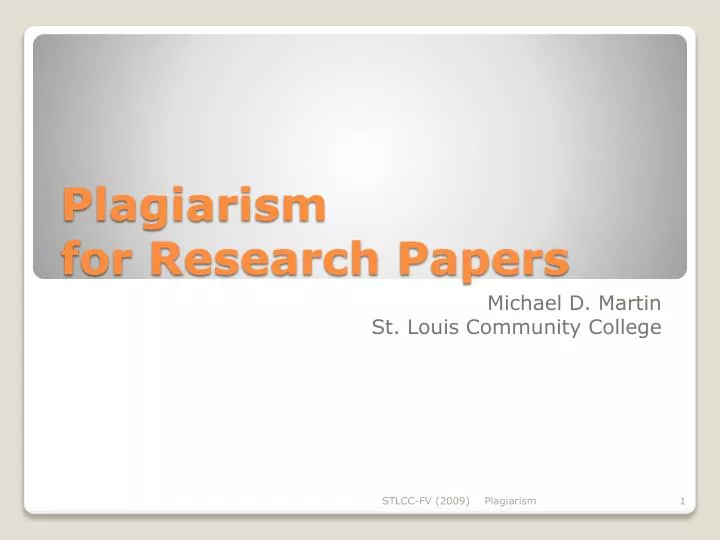 plagiarism for research papers