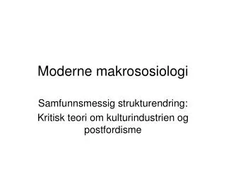 Moderne makrososiologi