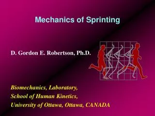 Mechanics of Sprinting