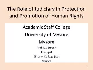 The Role of Judiciary in Protection and Promotion of Human Rights