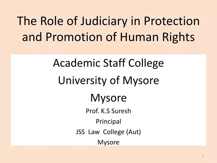 the role of judiciary in protection and promotion of human rights