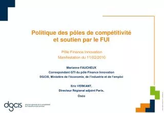 politique des p les de comp titivit et soutien par le fui