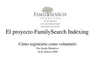 El proyecto FamilySearch Indexing