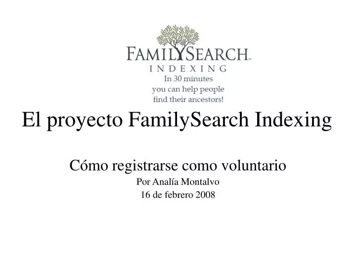 el proyecto familysearch indexing