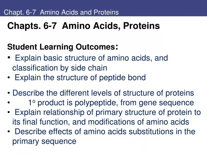 chapt 6 7 amino acids and proteins