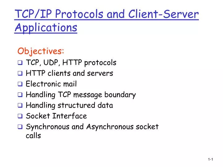 tcp ip protocols and client server applications