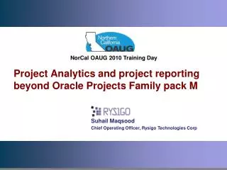 Project Analytics and project reporting beyond Oracle Projects Family pack M