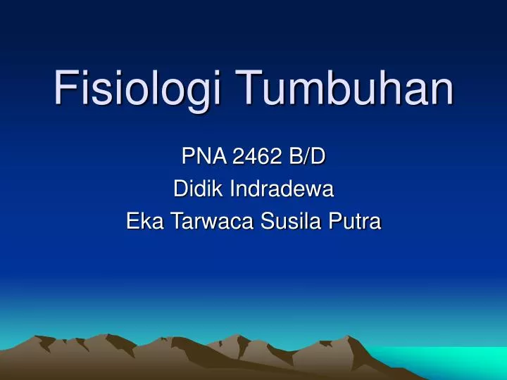 fisiologi tumbuhan