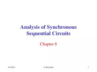 Analysis of Synchronous Sequential Circuits