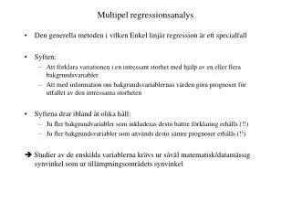 Multipel regressionsanalys