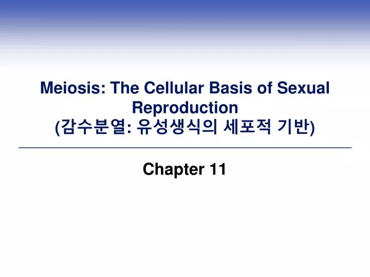 meiosis the cellular basis of sexual reproduction