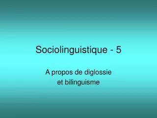 sociolinguistique 5