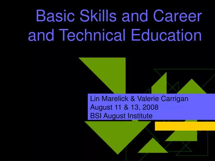 basic skills and career and technical education