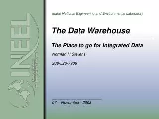 The Data Warehouse