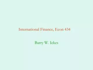 International Finance, Econ 434