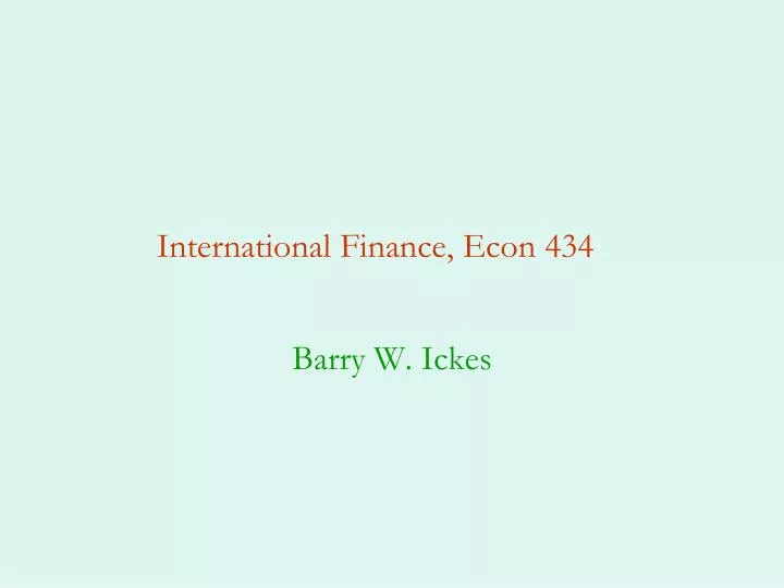 international finance econ 434