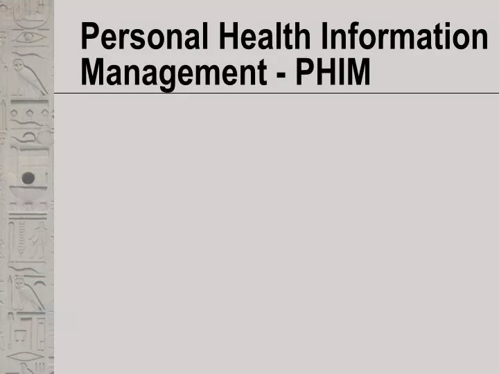 personal health information management phim